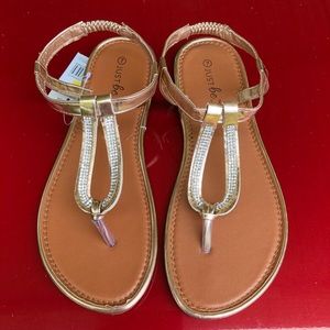 ROSE GOLD WITH BLING SANDALS - NWT
